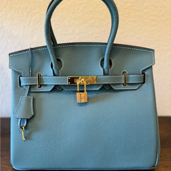 Designer inspired leather satchel bag handmade exclusive - Picture 4 of 14